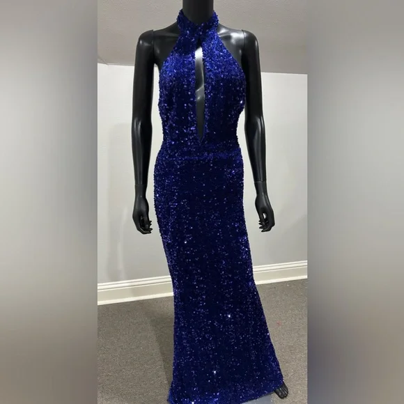Fashion Nova | Dresses | Blue Sequin Low Cut Halter Fitted Formal Dress Fishtail Bottom Xs 2 | Poshmark Fashion Nova | Dresses | Blue Sequin Low Cut Halter Fitted Formal Dress Fishtail Bottom Xs 2 | Poshmark